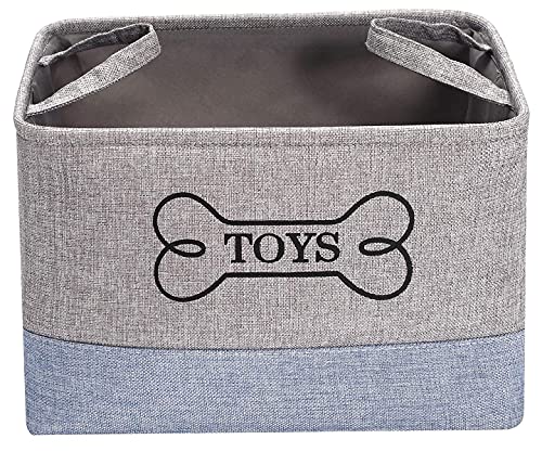 MOREZI DURABLE CANVAS DOG TOY BIN STORAGE WITH HANDLE,