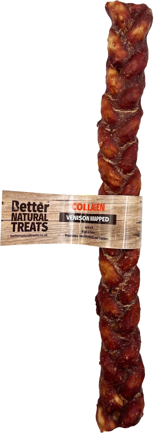 Venison Coated Plaited Collagen 12"