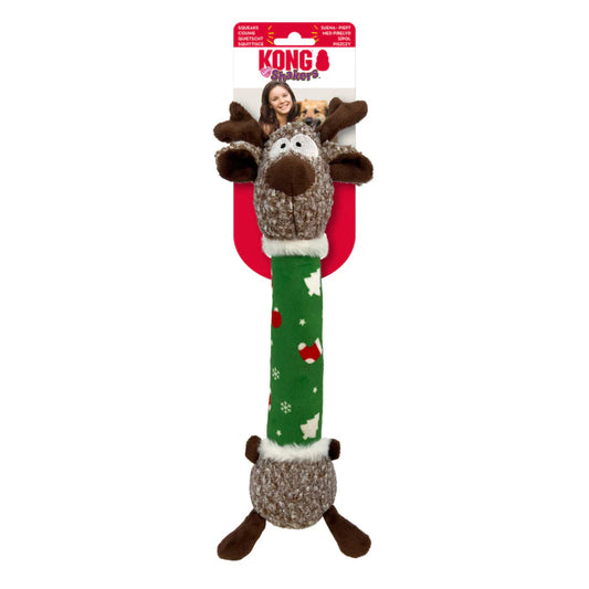 KONG Christmas Holiday Shaker Luvs Reindeer Medium Green