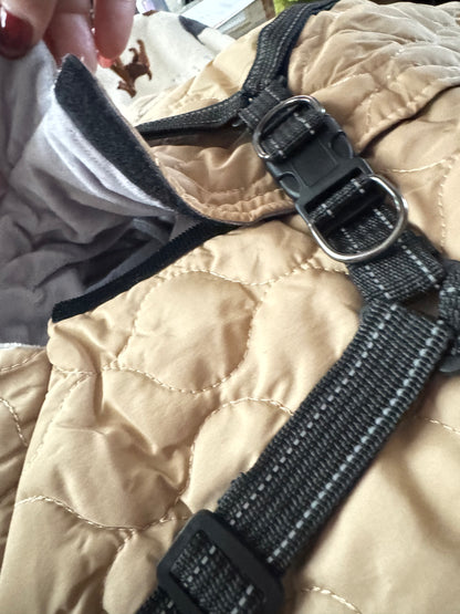 Pawbits Quilted Dog Coat With Built In Harness