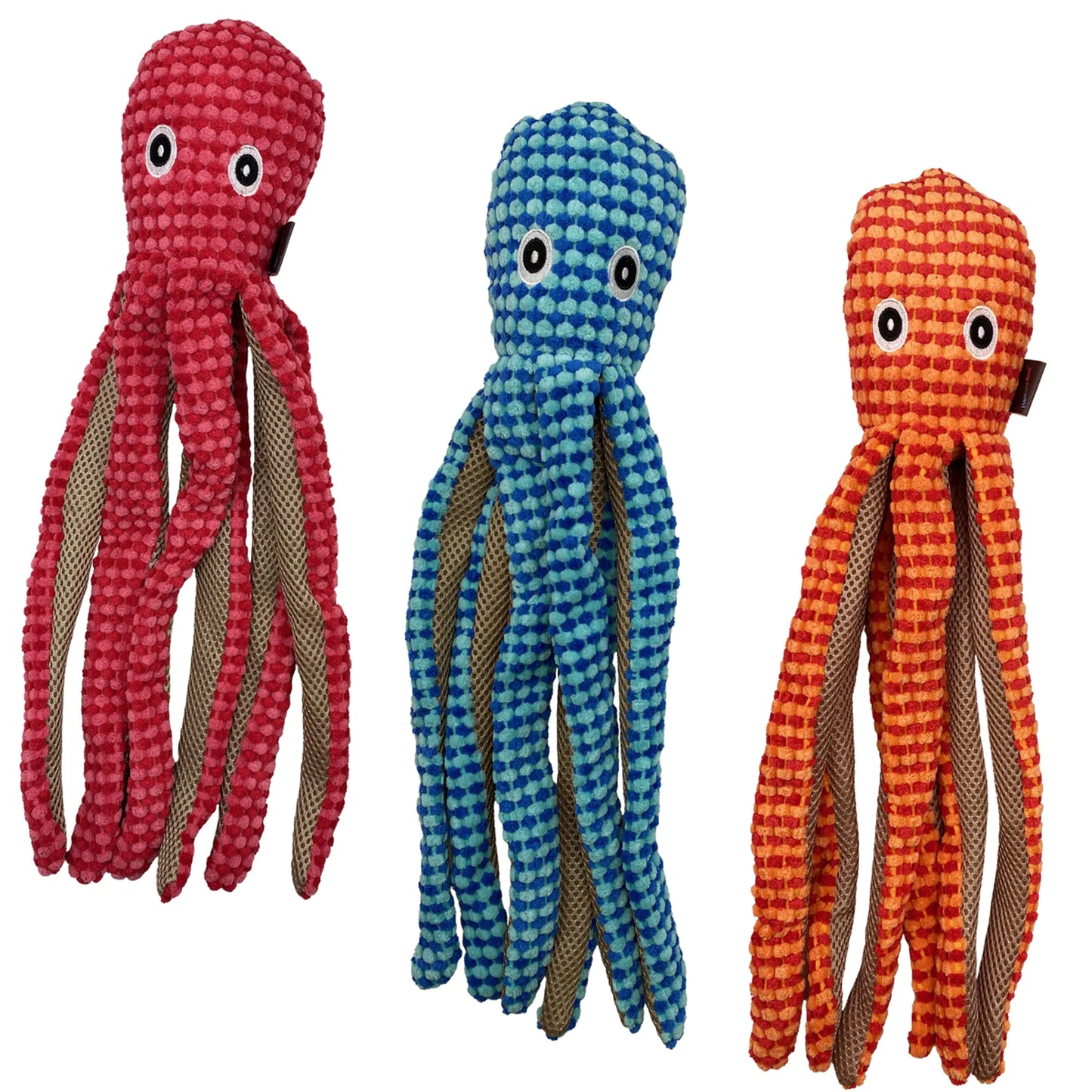 Hem and Boo Octopus Plush Dog Toy - Assorted Colour